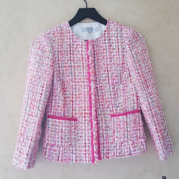pink boucle jacket